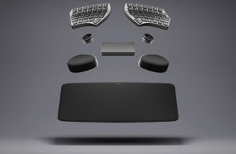 The Nuio Move is a customizable cut up ergonomic keyboard with magnetic peripherals