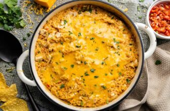 One Pot Queso Hen and Rice